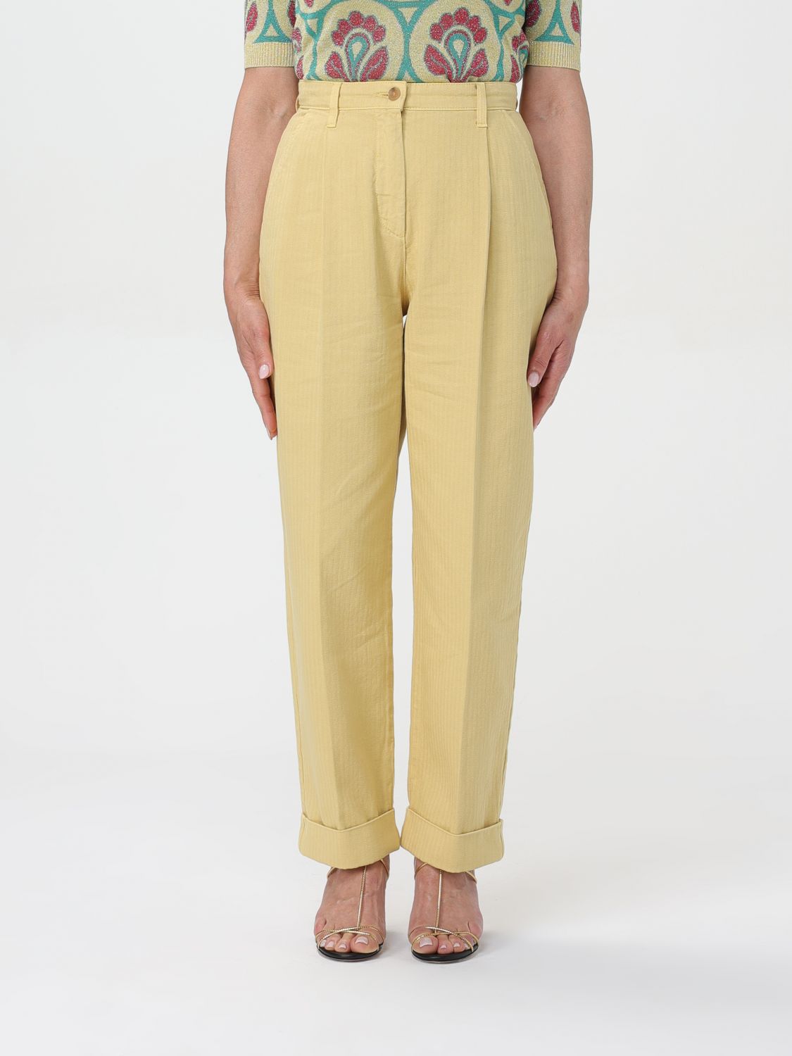 Etro Pants ETRO Woman color Yellow