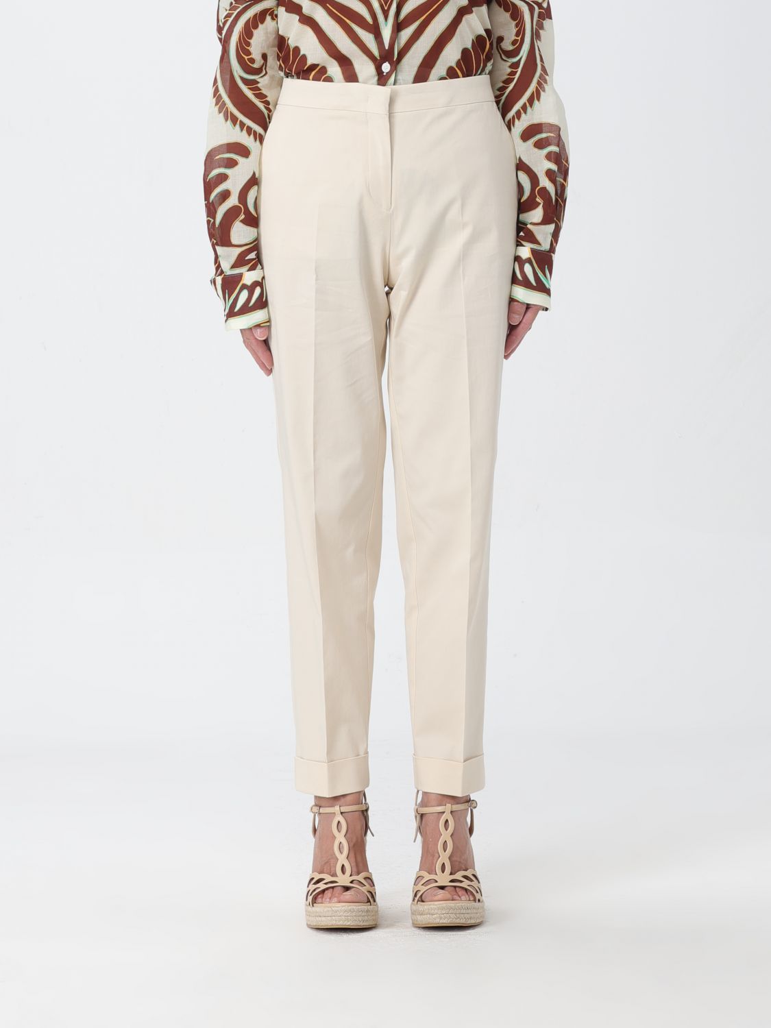 Etro Trousers ETRO Woman colour Ecru