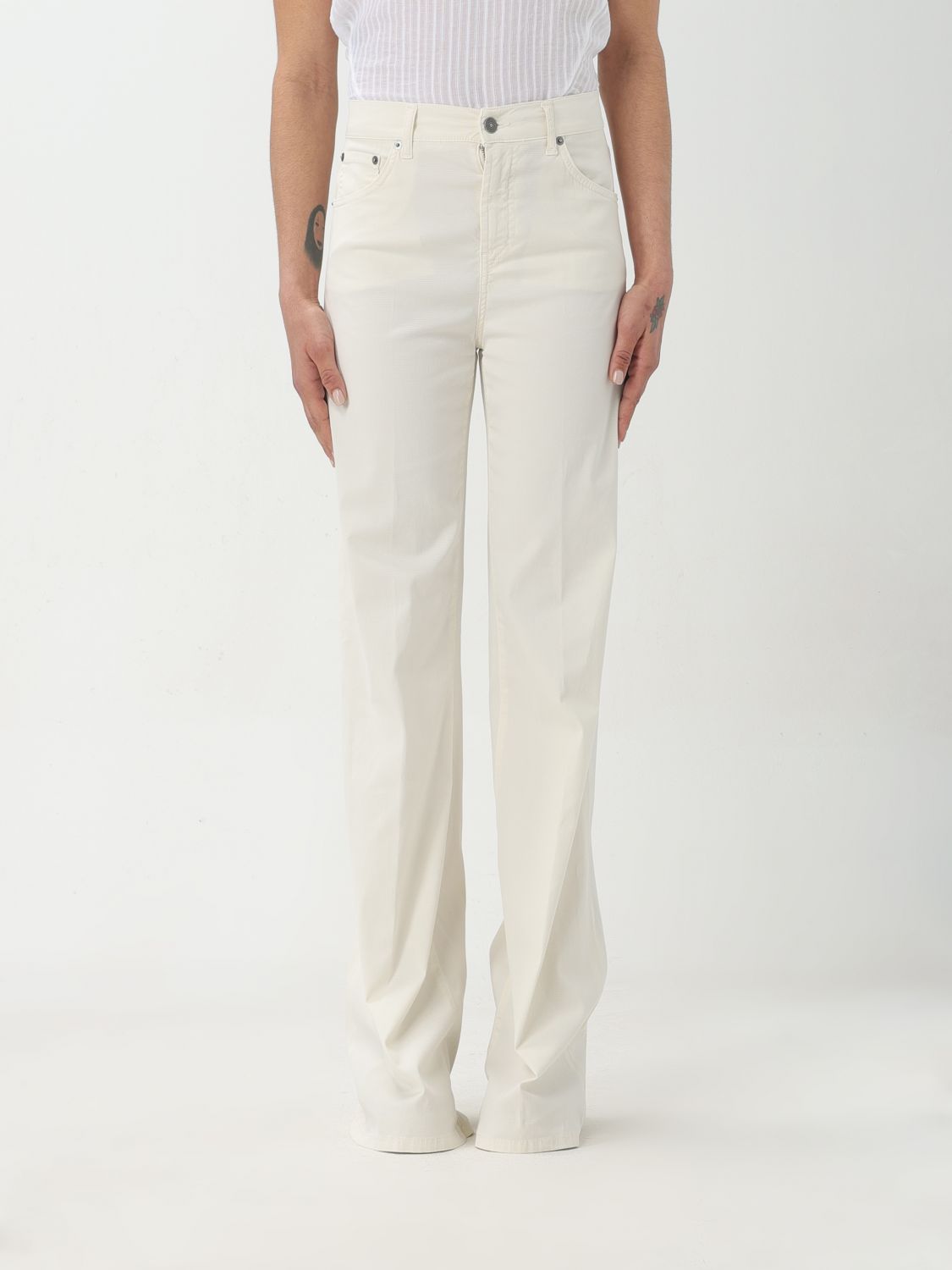 Dondup Trousers DONDUP Woman colour Yellow Cream