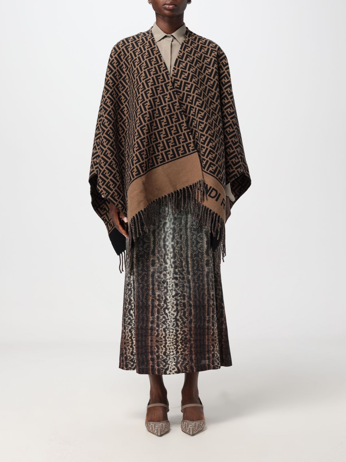 FENDI Cloak FENDI Woman colour Tobacco