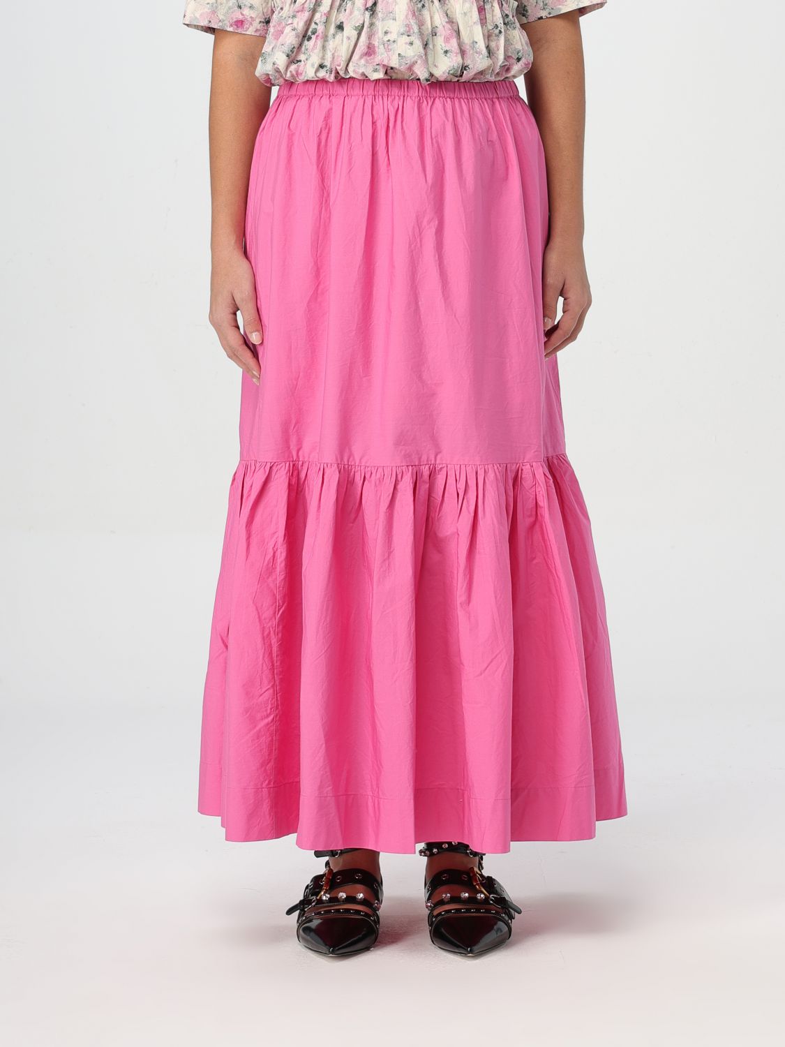 Ganni Skirt GANNI Woman colour Fuchsia