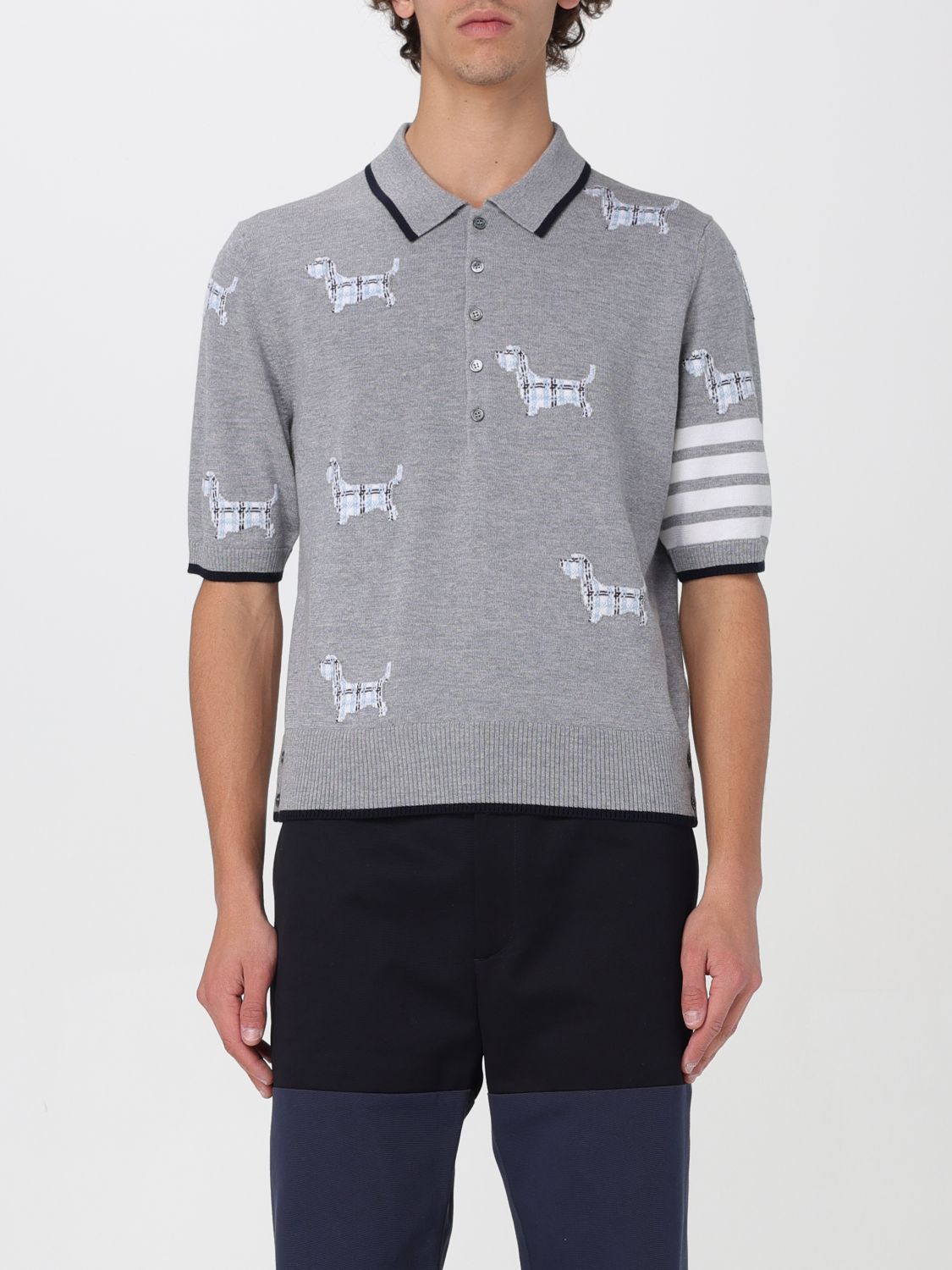 Thom Browne Polo Shirt THOM BROWNE Men colour Grey