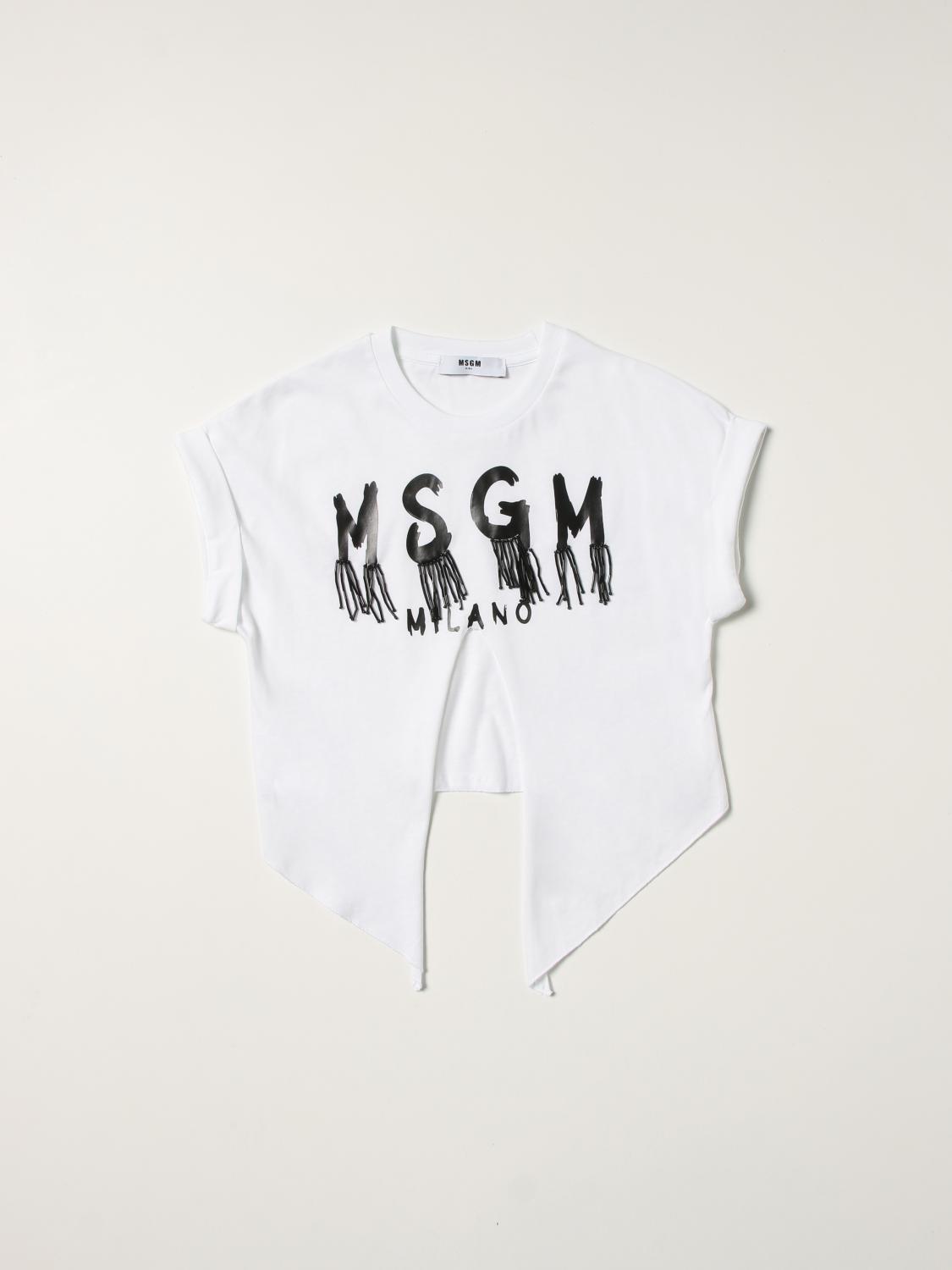 Msgm Kids Msgm T-shirt with fringed logo