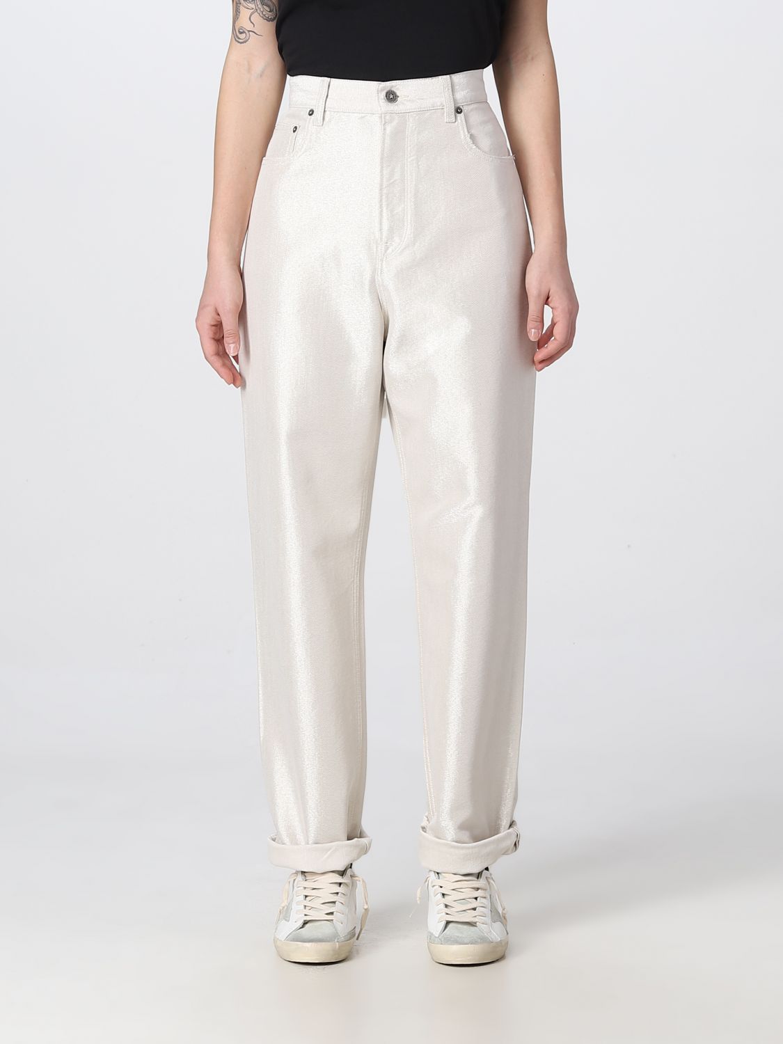 Golden Goose Jeans GOLDEN GOOSE Woman colour Yellow Cream