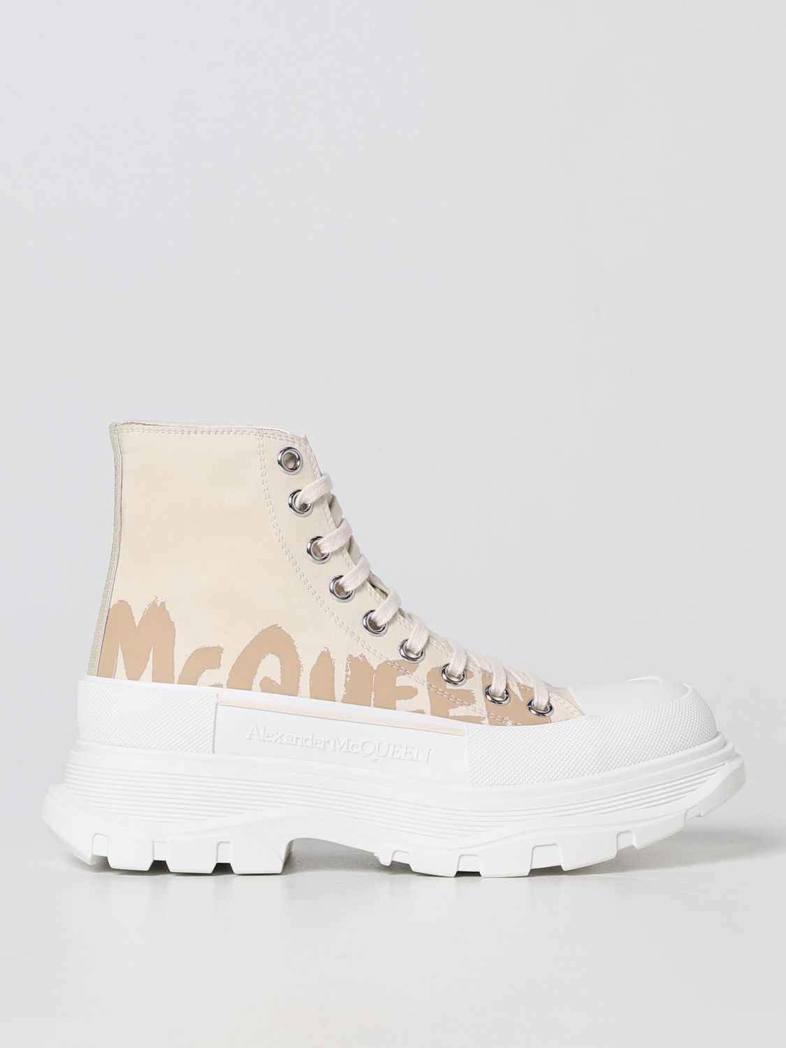 Alexander McQueen Flat Ankle Boots ALEXANDER MCQUEEN Woman colour White