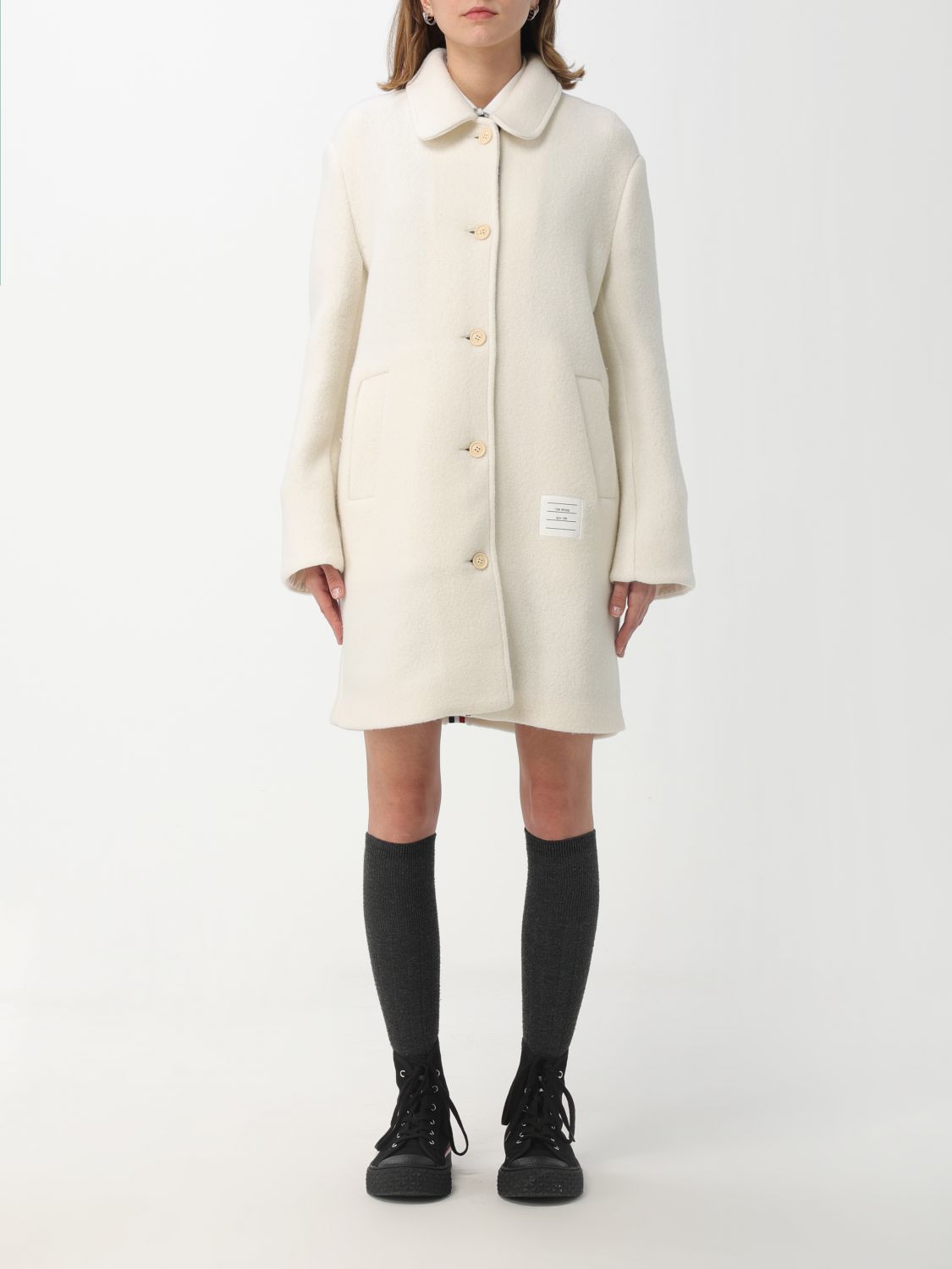 Thom Browne Coat THOM BROWNE Woman colour White