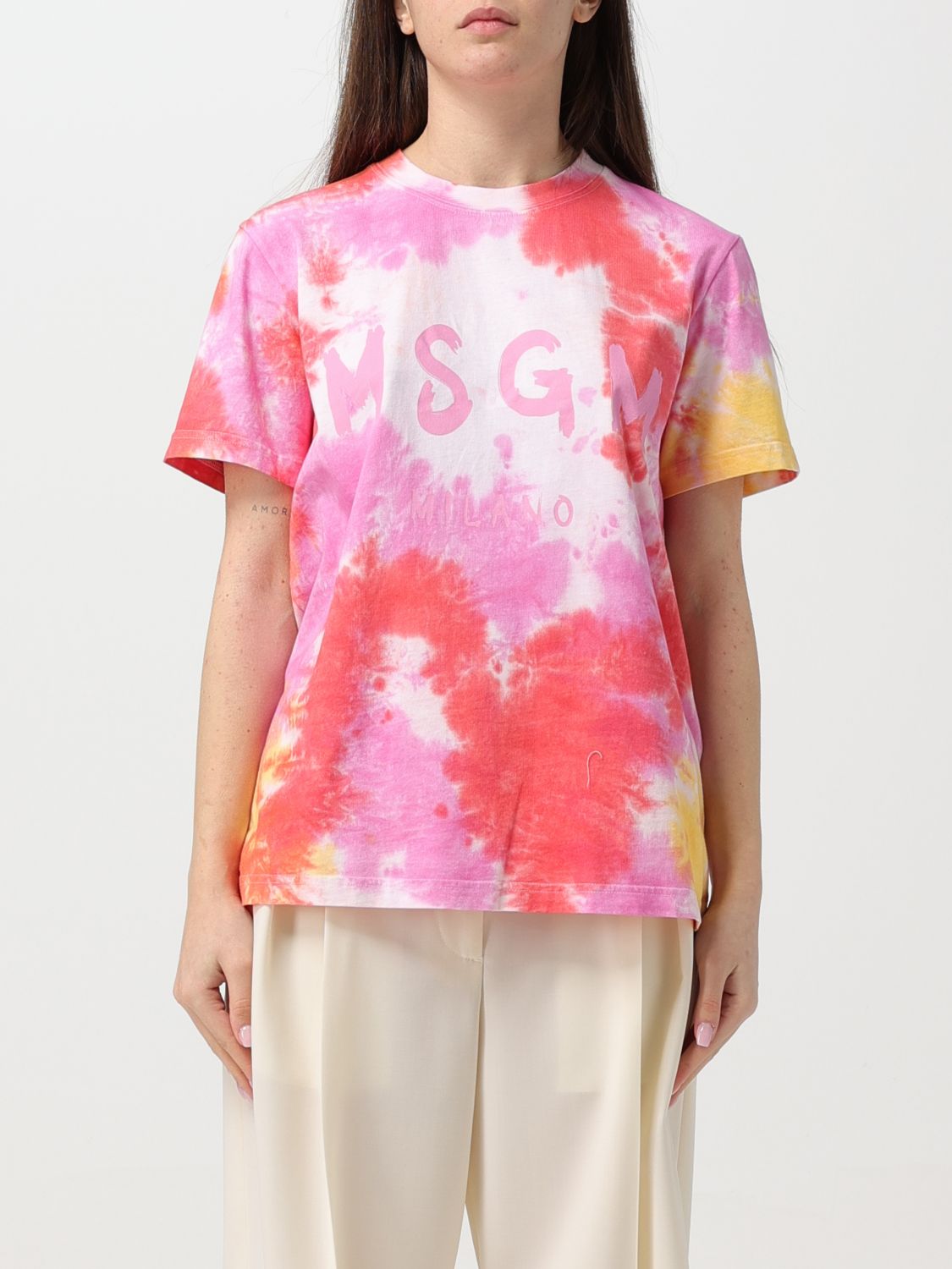 Msgm T-Shirt MSGM Woman colour Yellow Cream