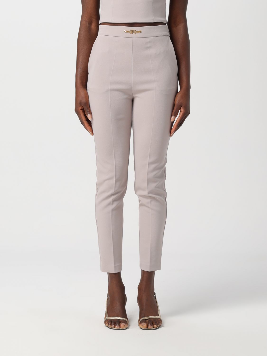 Elisabetta Franchi Trousers ELISABETTA FRANCHI Woman colour Pearl