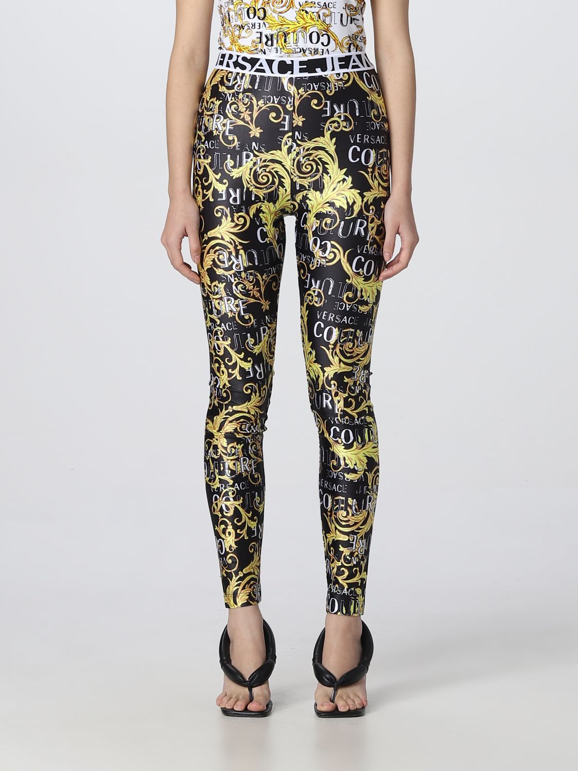 Versace Jeans Couture Trousers VERSACE JEANS COUTURE Woman colour Gold