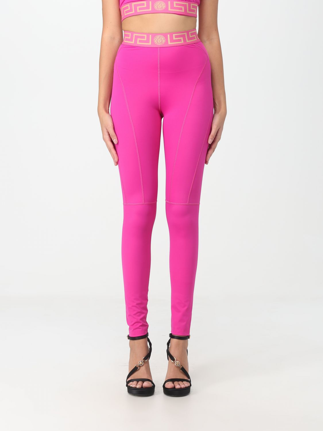 Versace Trousers VERSACE Woman colour Fuchsia