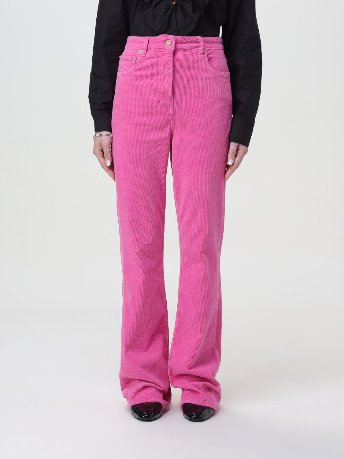 Ganni Trousers GANNI Woman colour Fuchsia