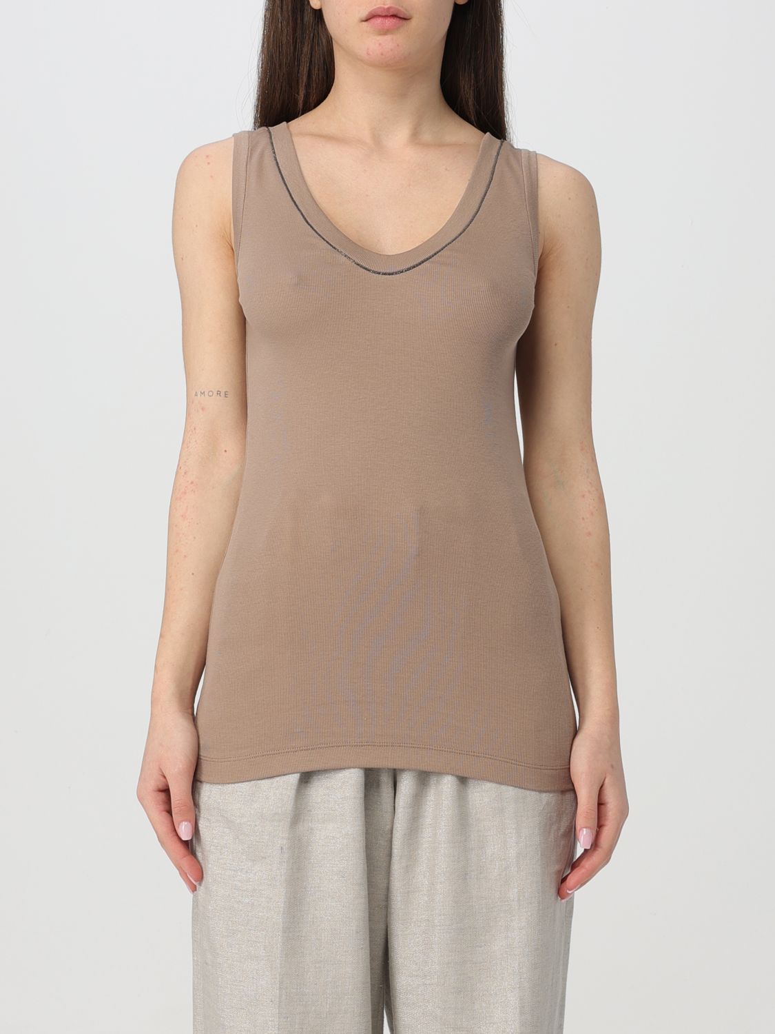 Brunello Cucinelli Top BRUNELLO CUCINELLI Woman colour Brown