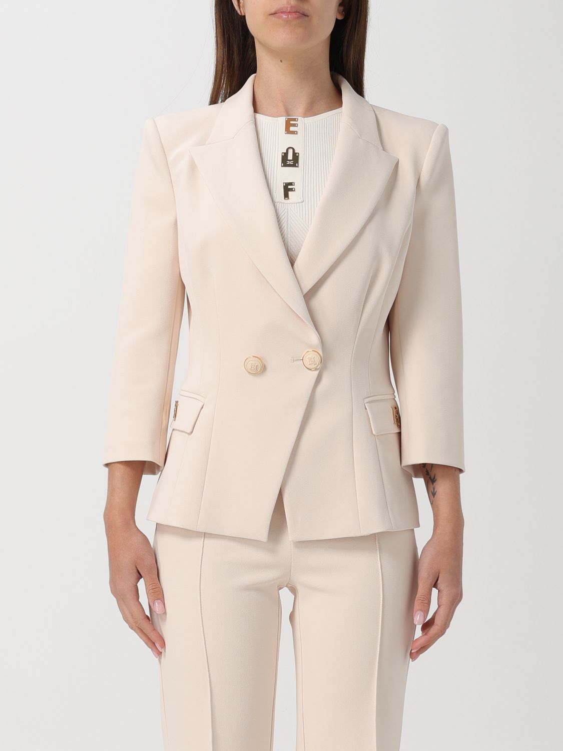 Elisabetta Franchi Blazer ELISABETTA FRANCHI Woman colour White