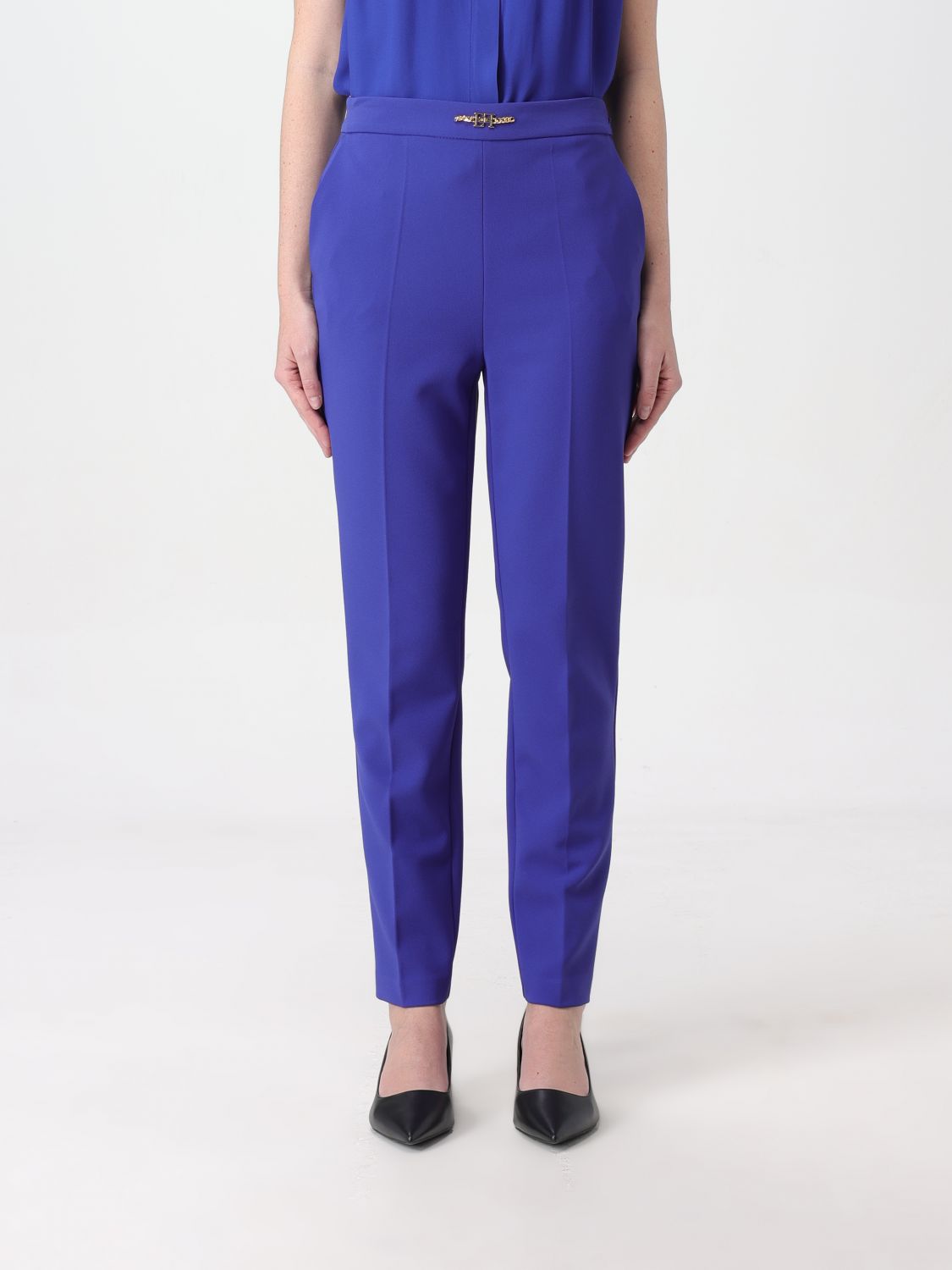 Elisabetta Franchi Trousers ELISABETTA FRANCHI Woman colour Blue