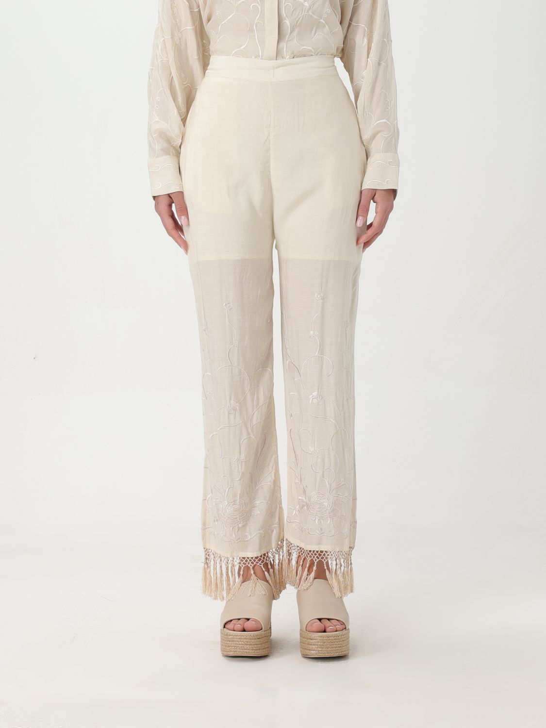 Semicouture Trousers SEMICOUTURE Woman colour Cream