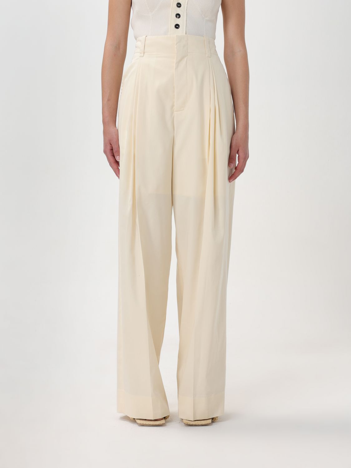 Bottega Veneta Trousers BOTTEGA VENETA Woman colour Yellow Cream