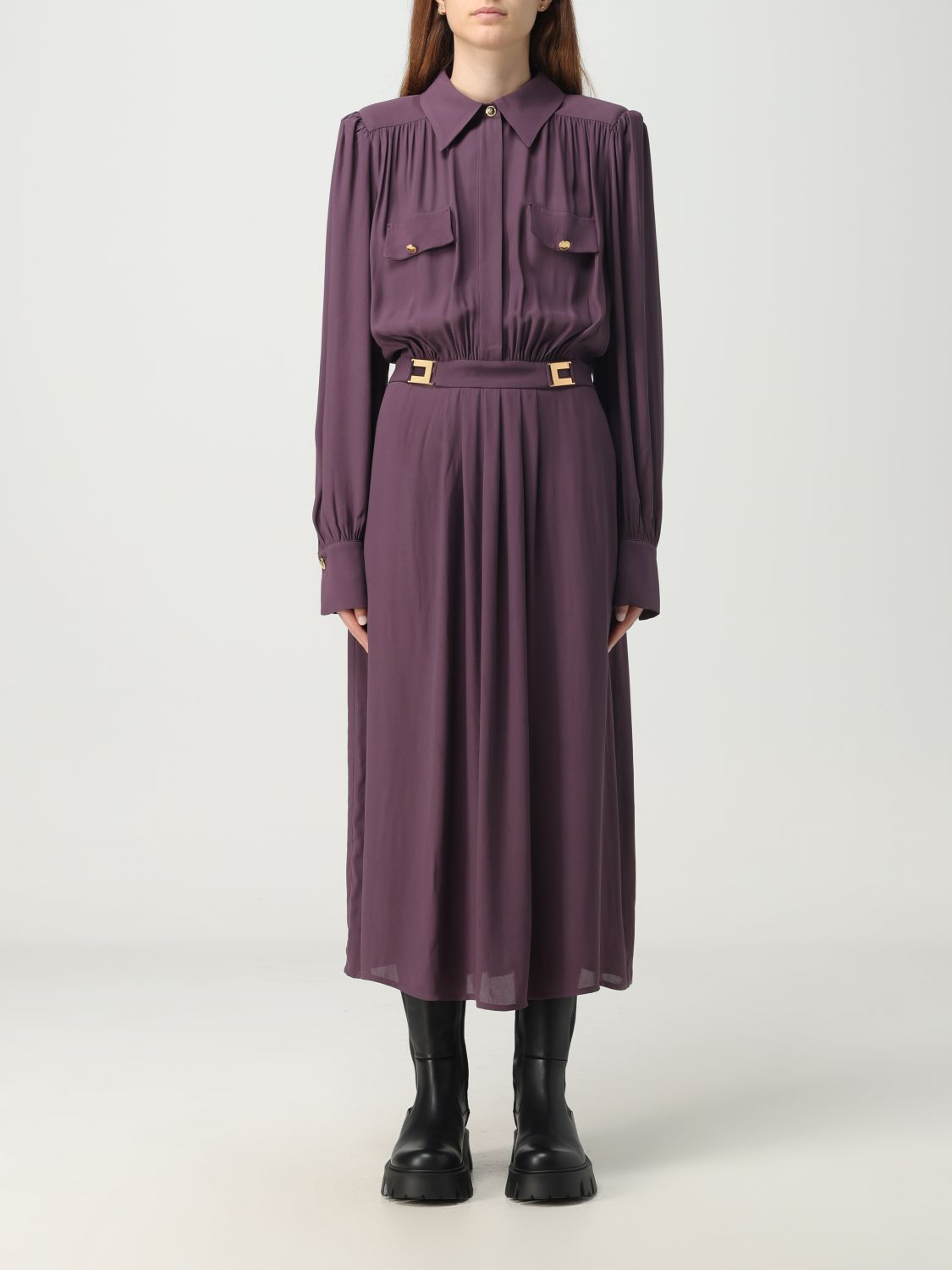 Elisabetta Franchi Dress ELISABETTA FRANCHI Woman colour Plum