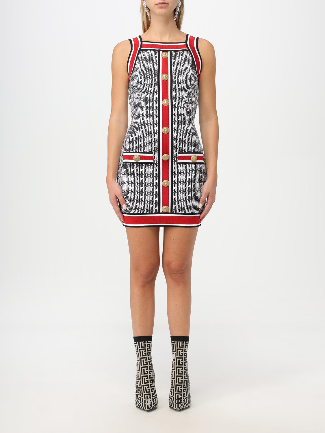 Balmain Balmain dress in stretch knit with all-over monogram