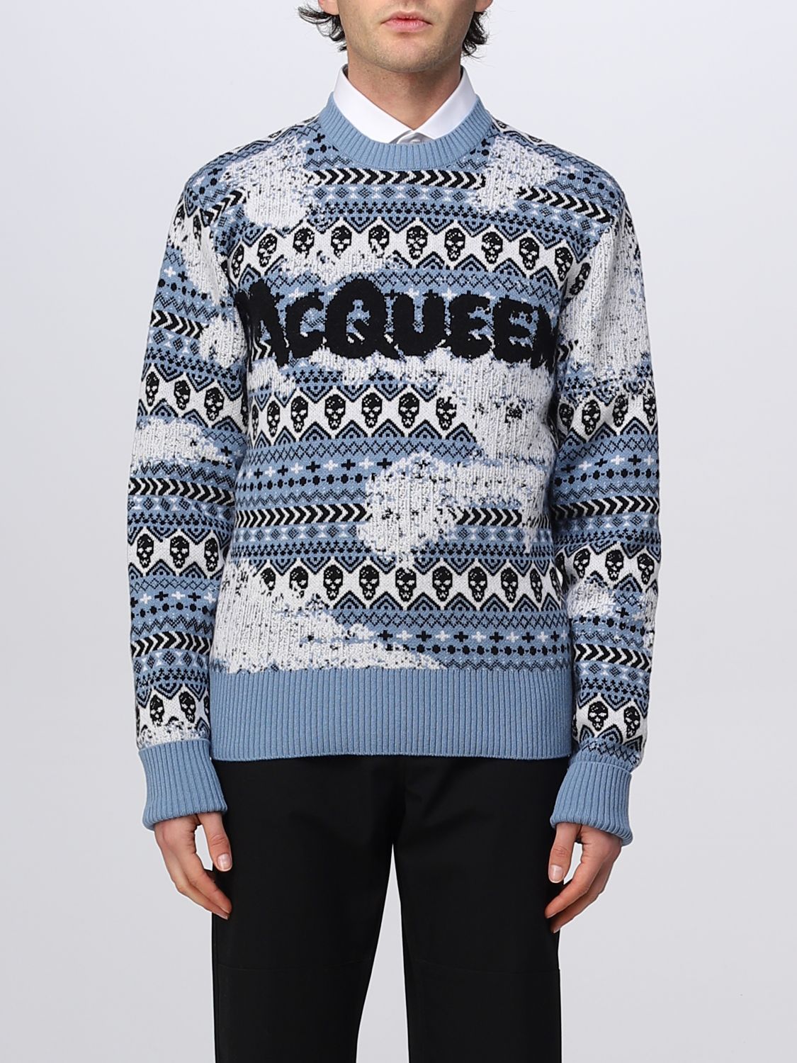 Alexander McQueen Jumper ALEXANDER MCQUEEN Men colour Gnawed Blue