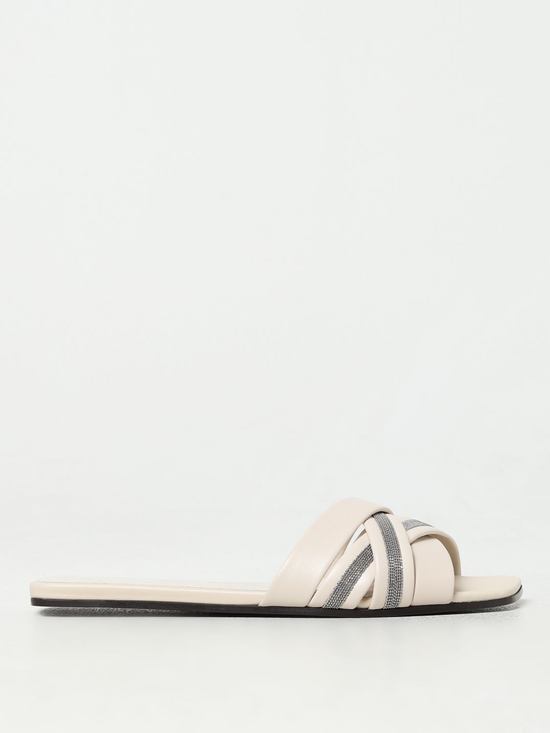 Brunello Cucinelli Flat Sandals BRUNELLO CUCINELLI Woman colour Yellow Cream