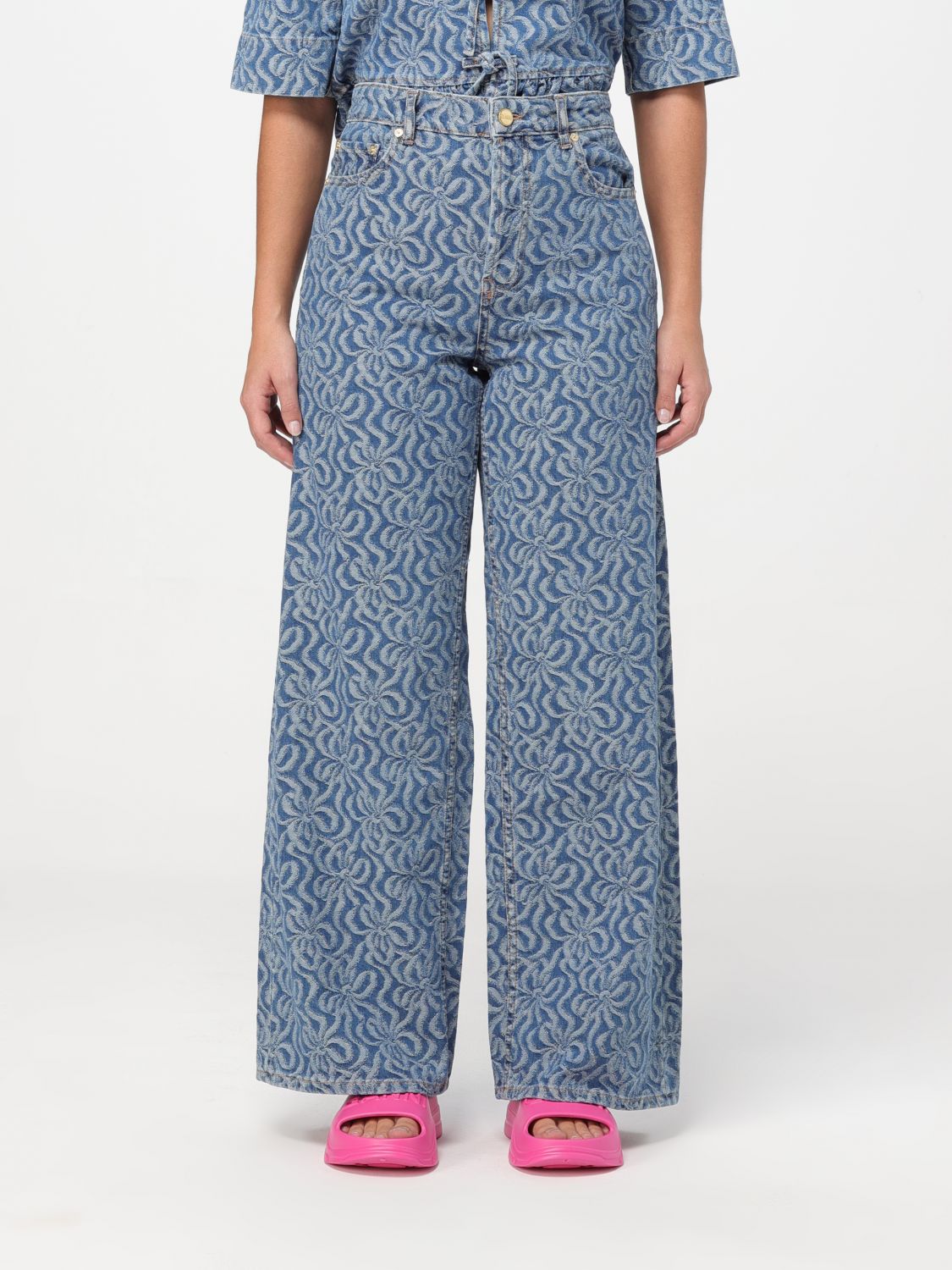 Ganni Trousers GANNI Woman colour Blue