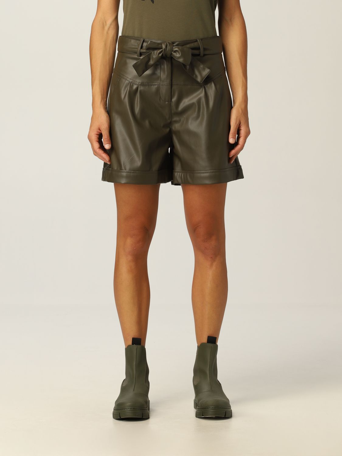 Liu Jo Shorts with Liu Jo belt in coated fabric