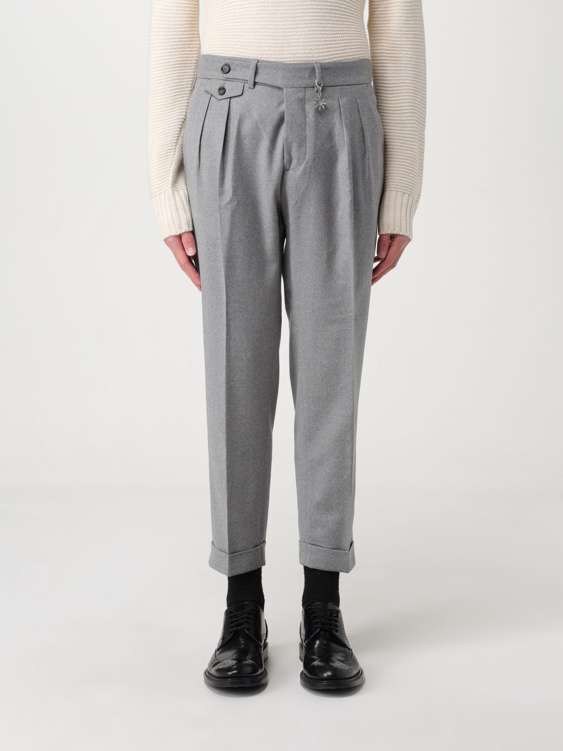 Manuel Ritz Trousers MANUEL RITZ Men colour Grey