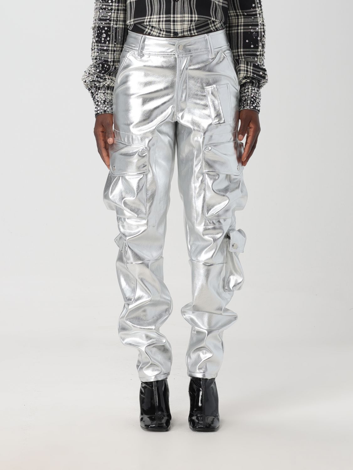 Des Phemmes Trousers DES PHEMMES Woman colour Silver