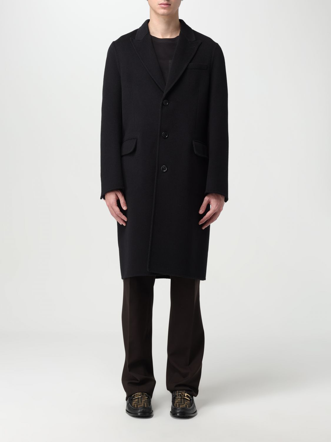 FENDI Coat FENDI Men colour Black