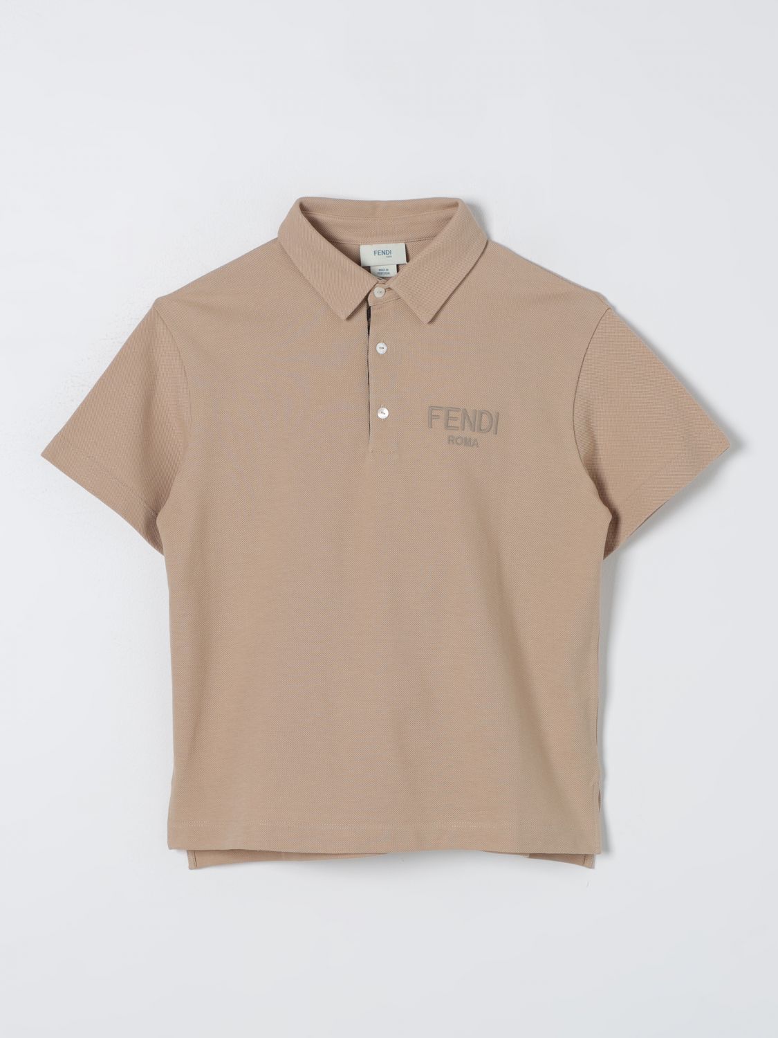 Fendi Kids Polo Shirt FENDI KIDS Kids colour Beige