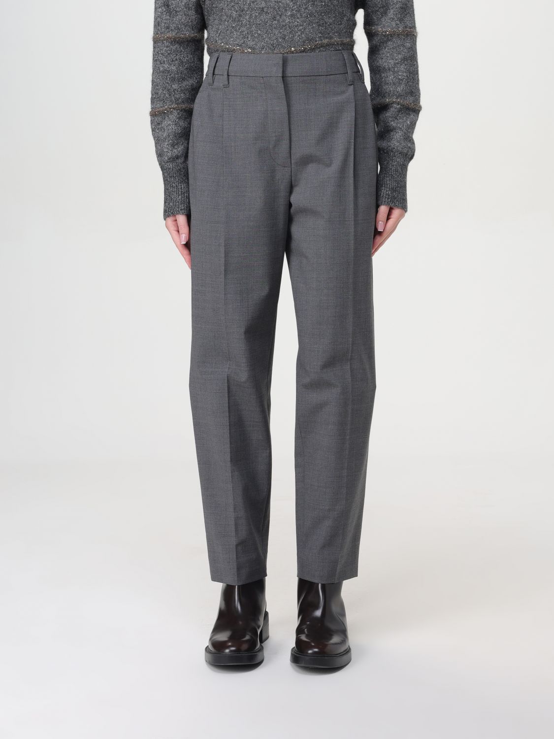 Brunello Cucinelli Pants BRUNELLO CUCINELLI Woman color Grey