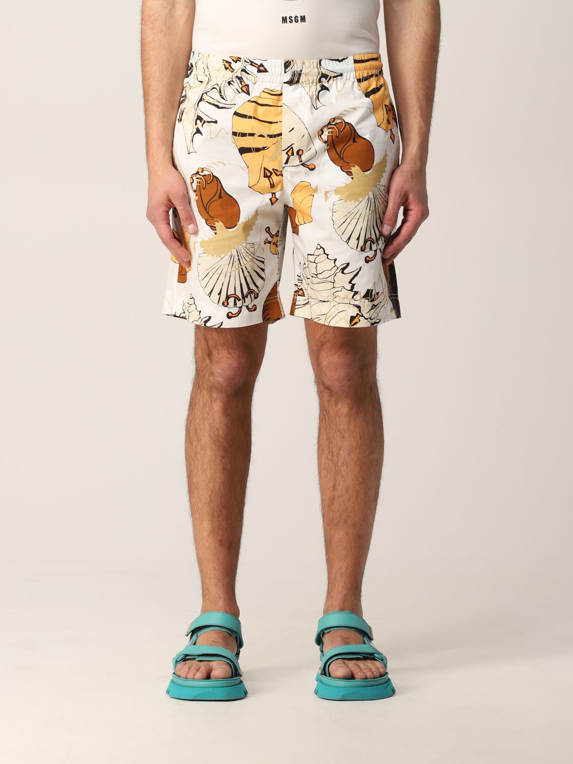 Msgm Msgm jogging bermuda shorts with shell print