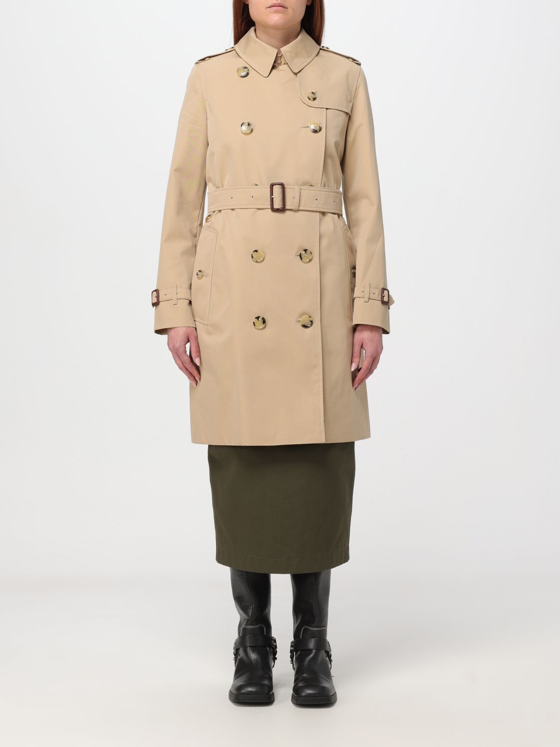 Burberry Coat BURBERRY Woman color Honey