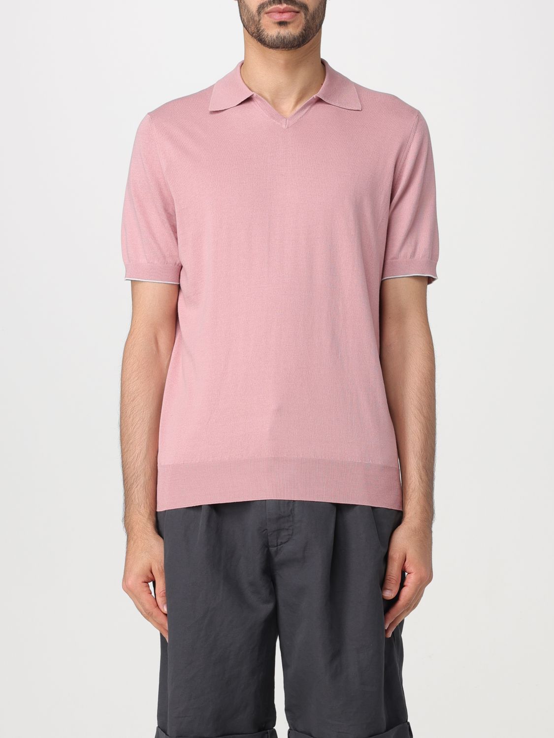 Brunello Cucinelli Polo Shirt BRUNELLO CUCINELLI Men colour Pink