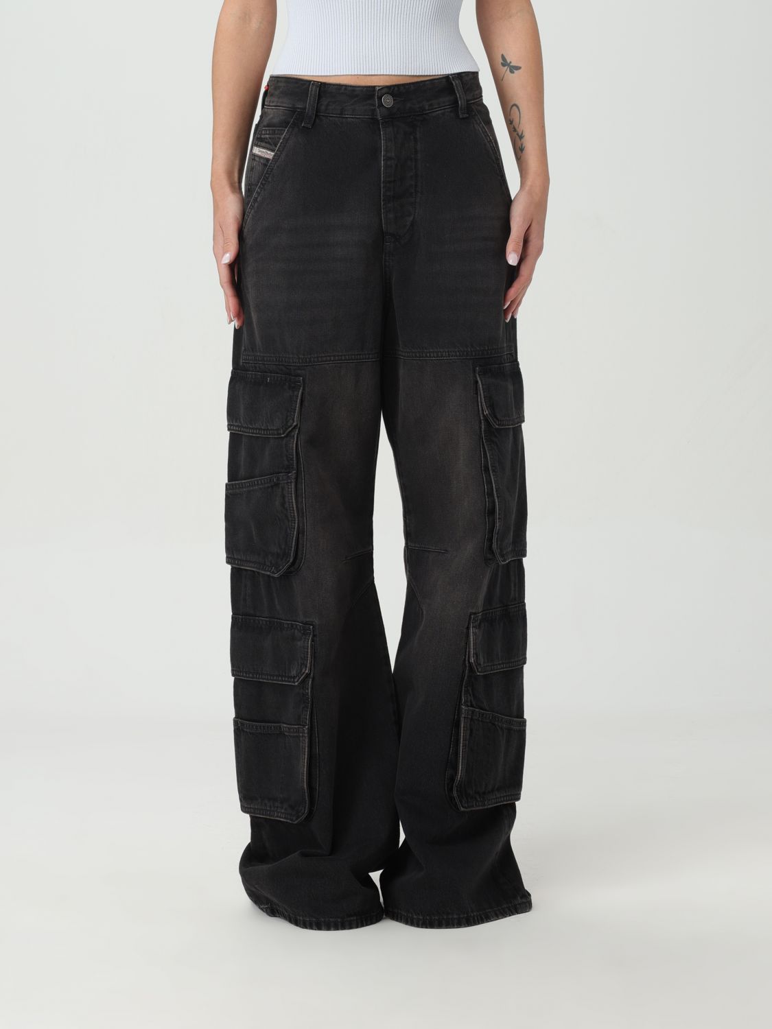 Diesel Trousers DIESEL Woman colour Black