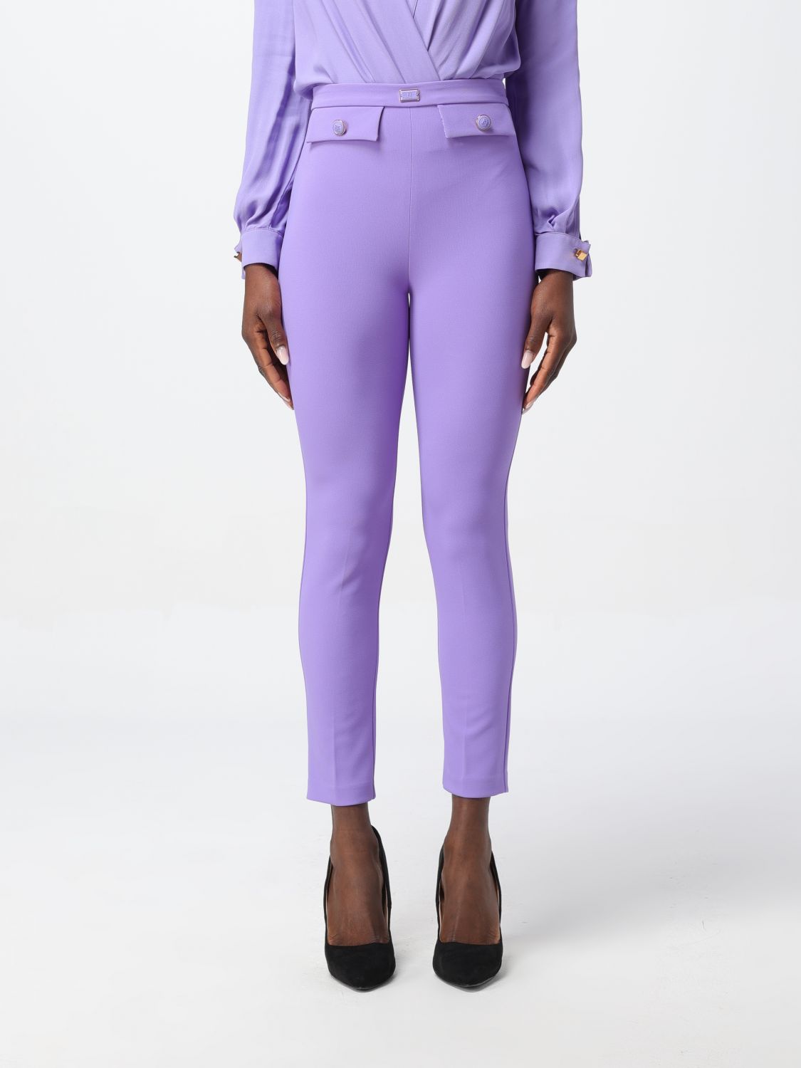 Elisabetta Franchi Trousers ELISABETTA FRANCHI Woman colour Violet