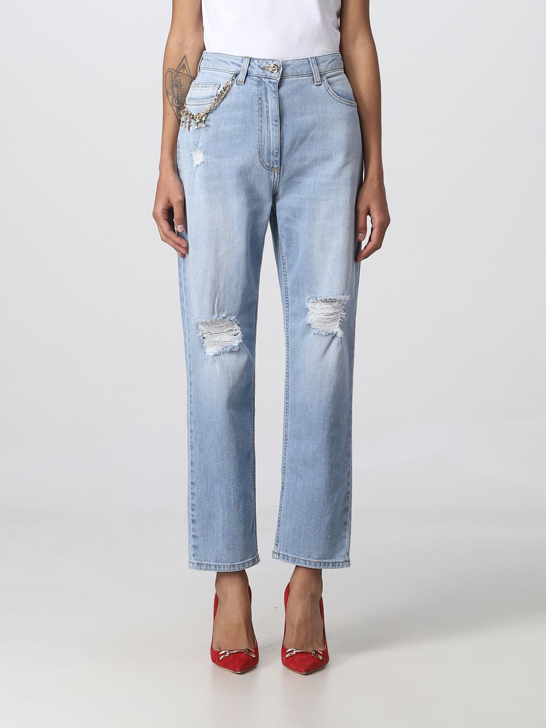 Elisabetta Franchi Jeans ELISABETTA FRANCHI Woman colour Denim