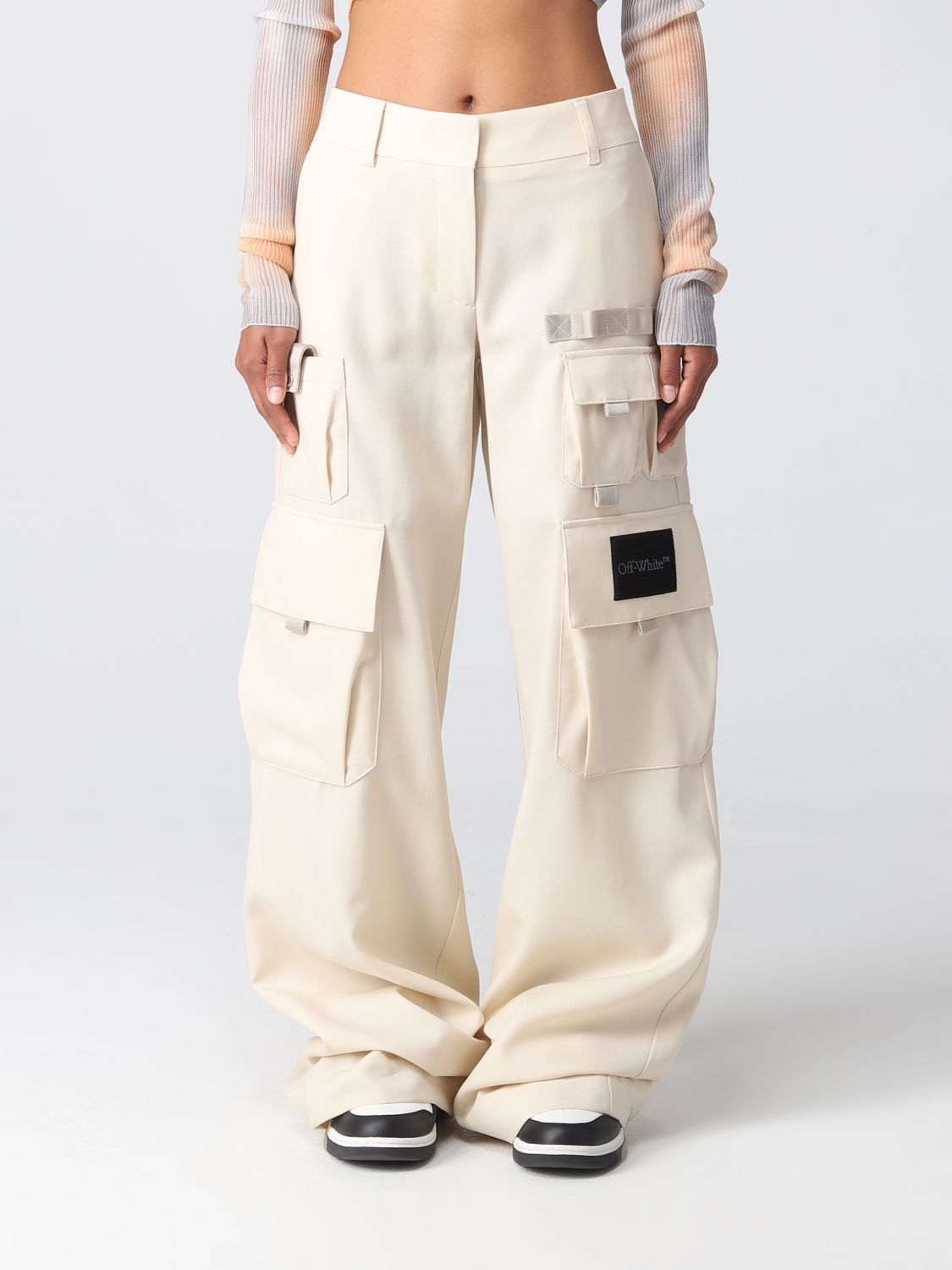 OFF-WHITE Trousers OFF-WHITE Woman colour Beige