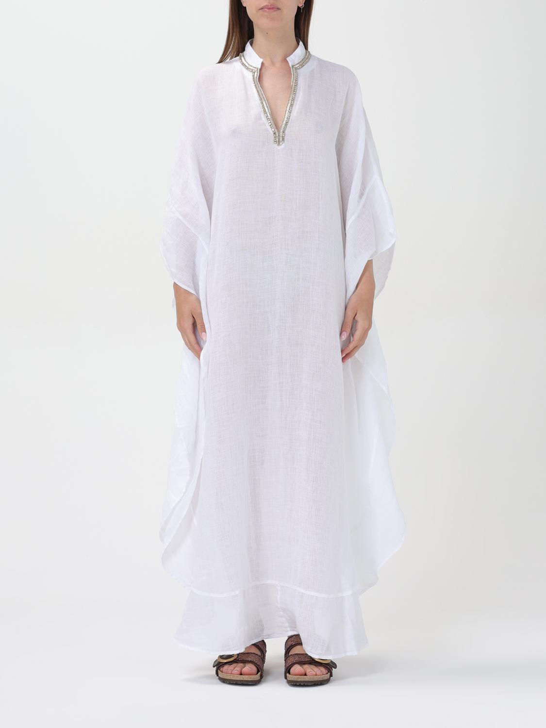 120% lino Dress 120% LINO Woman color White