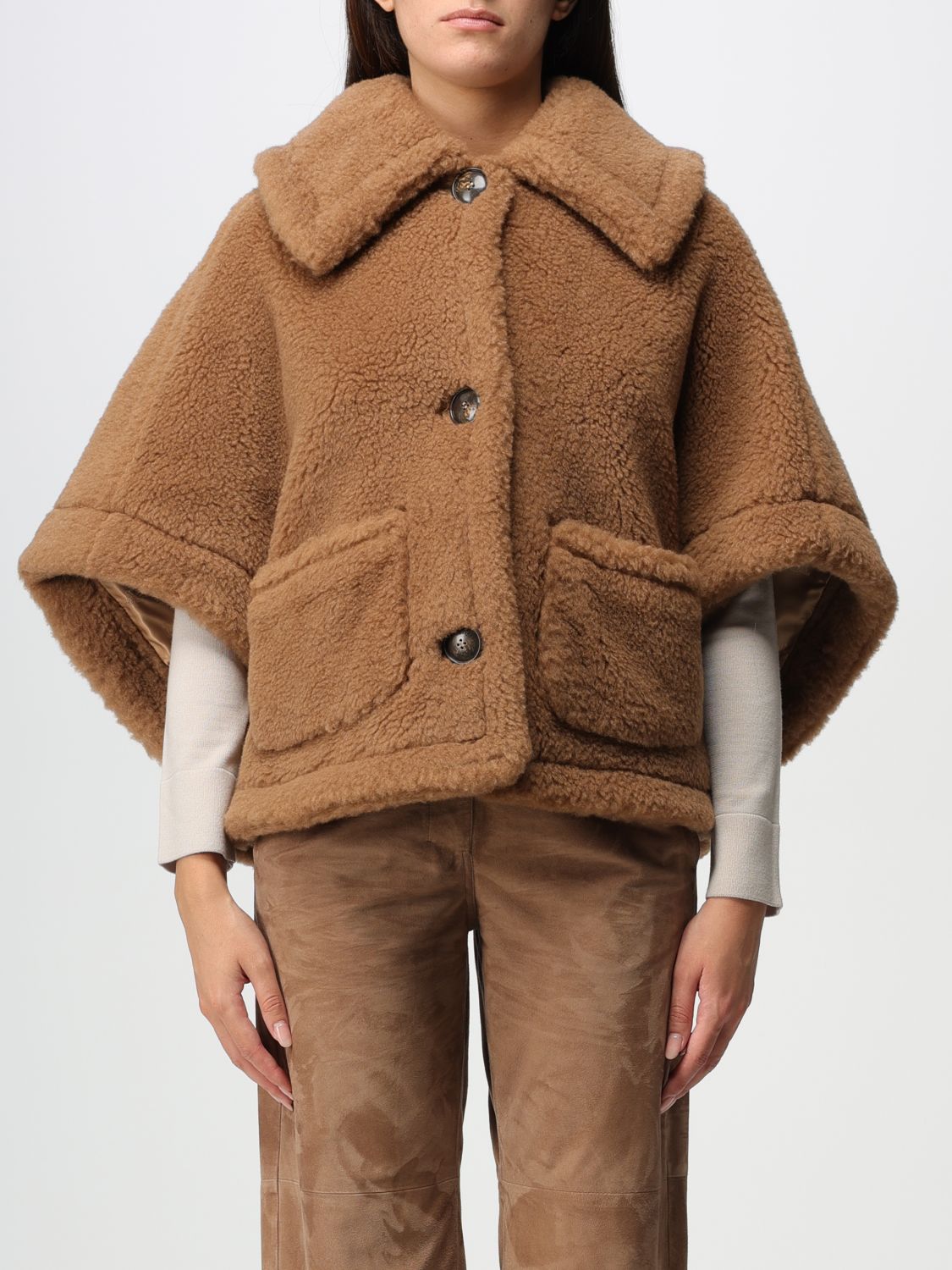 Max Mara Cloak MAX MARA Woman colour Camel