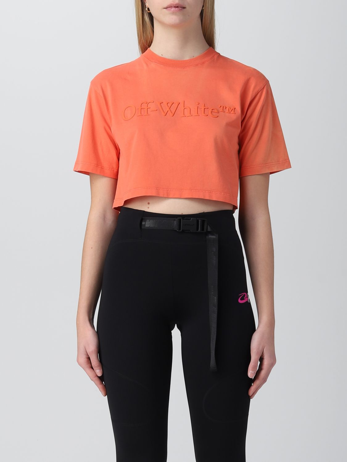 OFF-WHITE T-Shirt OFF-WHITE Woman colour Coral