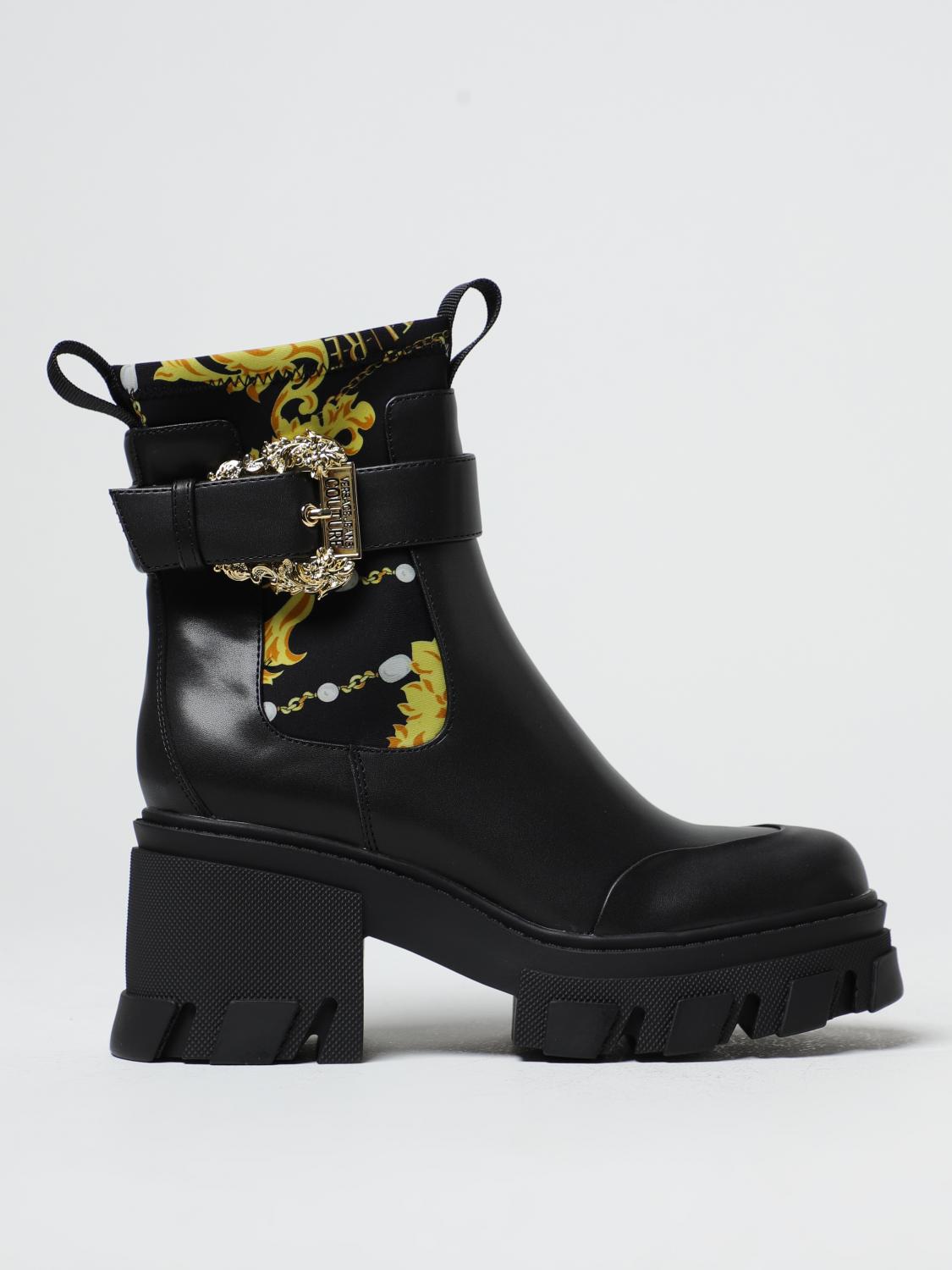 Versace Jeans Couture Flat Ankle Boots VERSACE JEANS COUTURE Woman colour Black