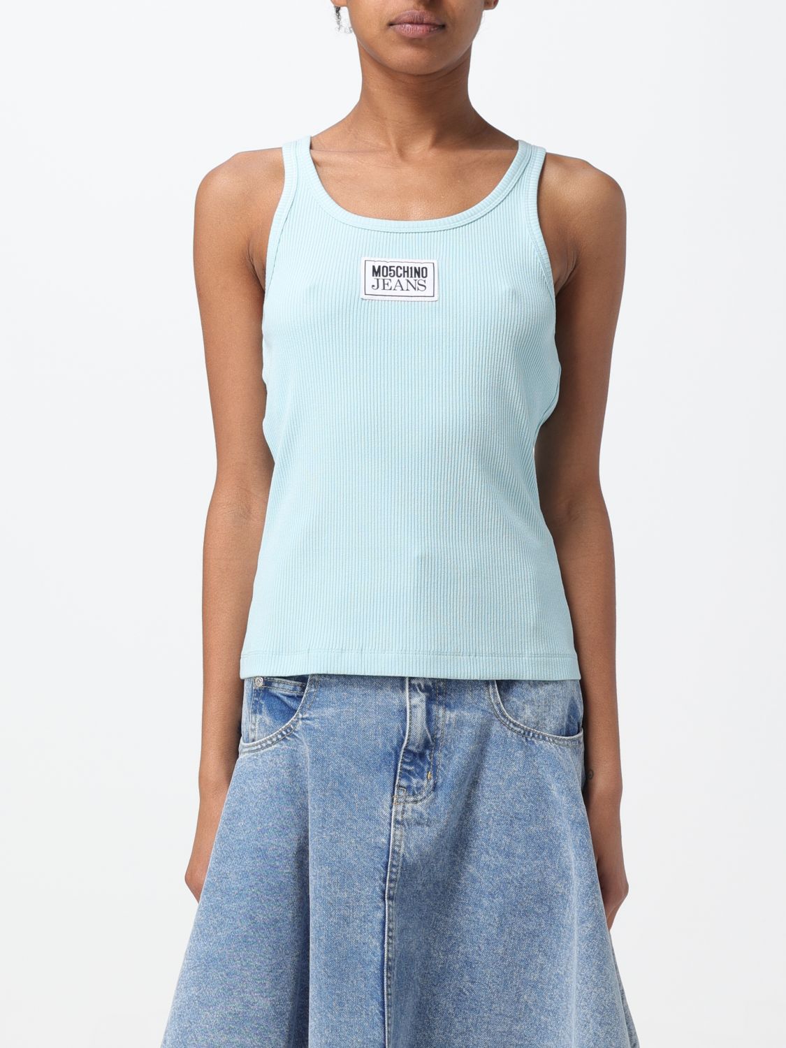 Moschino Jeans Top MOSCHINO JEANS Woman colour Gnawed Blue