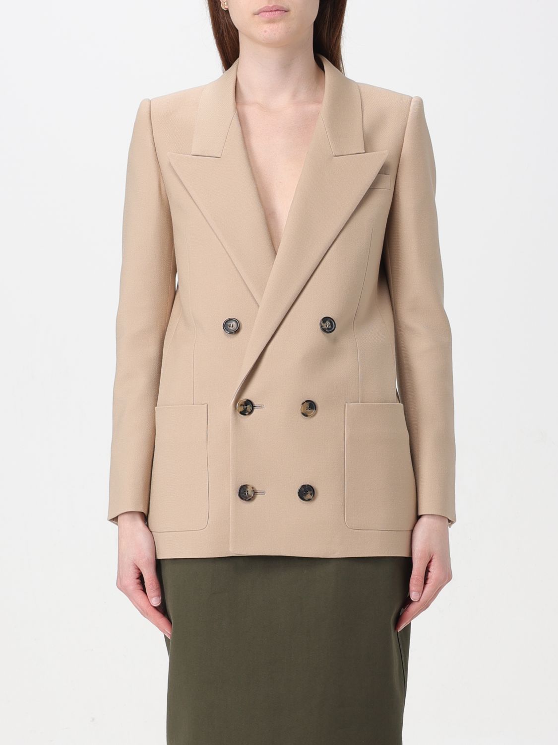 Saint Laurent Blazer SAINT LAURENT Woman colour Beige