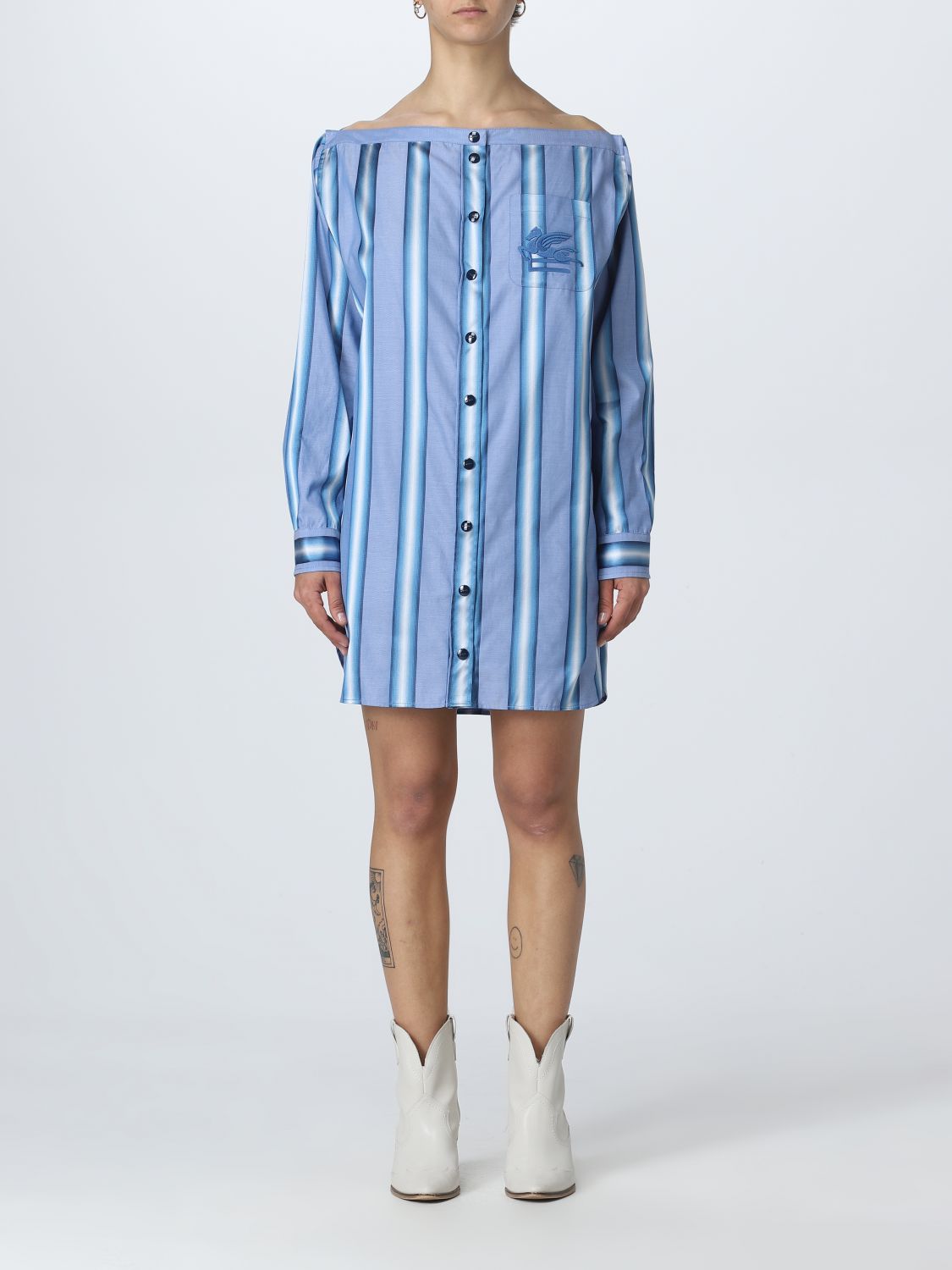 Etro Dress ETRO Woman colour Gnawed Blue