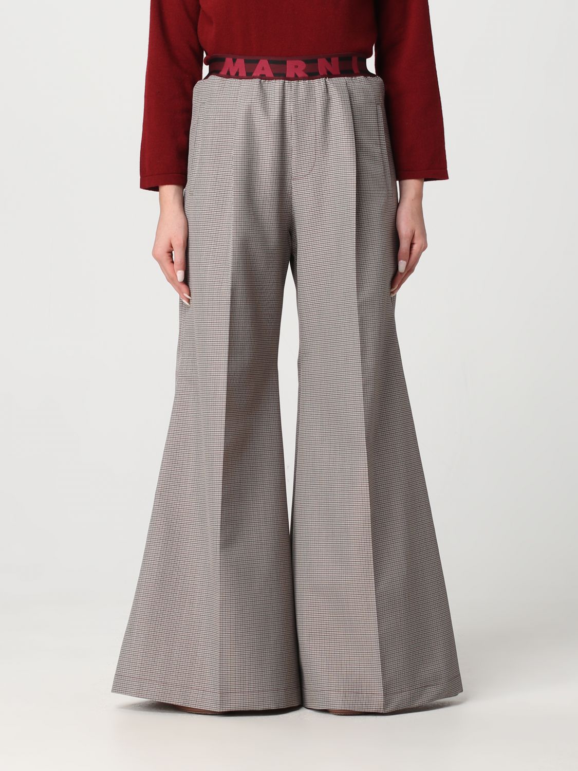 Marni Trousers MARNI Woman colour Burgundy