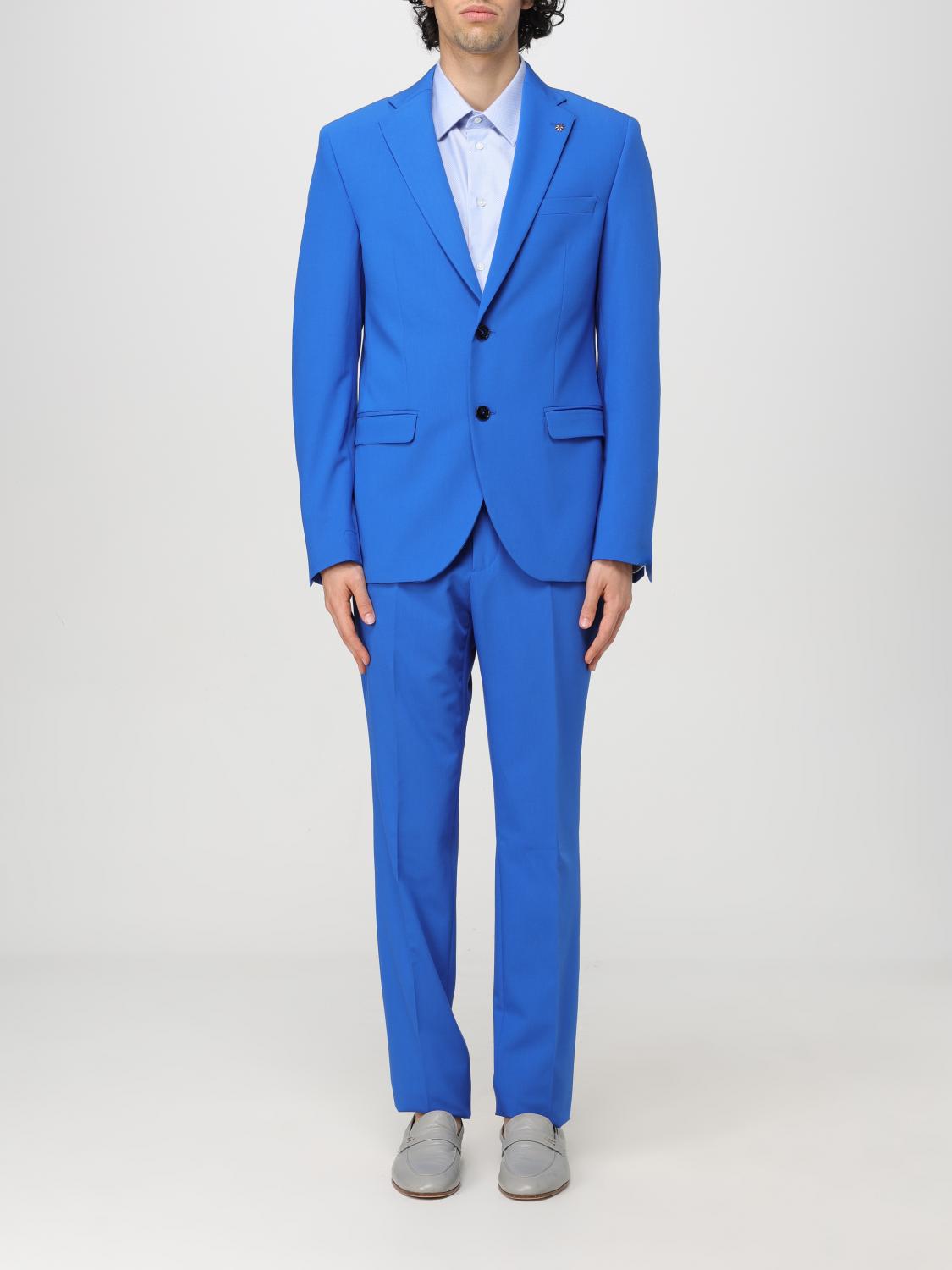 Manuel Ritz Suit MANUEL RITZ Men color Gnawed Blue