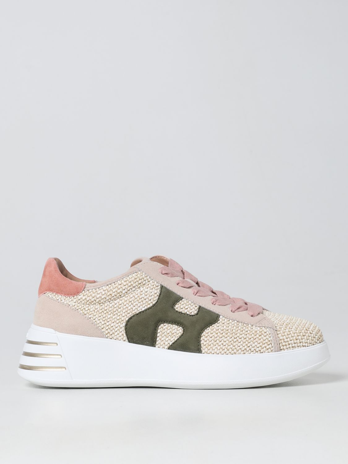 Hogan Hogan H564 sneakers in woven fabric and suede