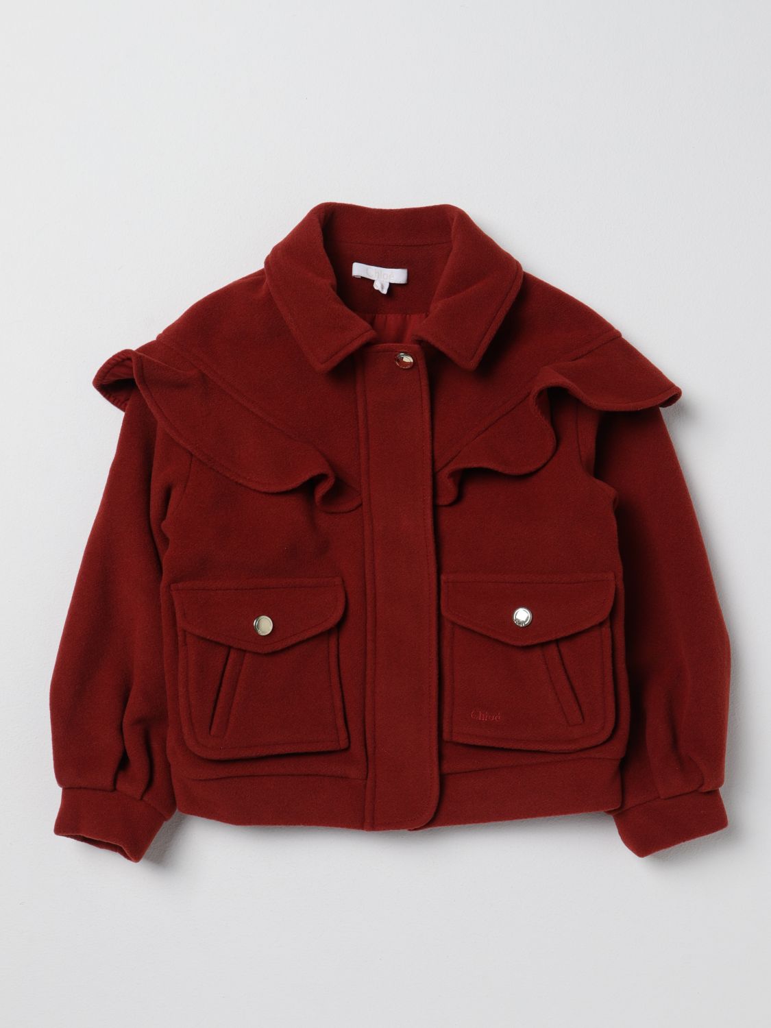 Chloé Jacket CHLOÉ Kids colour Burgundy