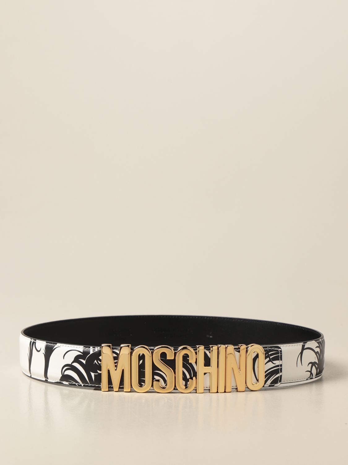 Boutique Moschino Moschino Boutique belt with big logo pattern
